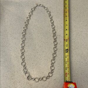 Chaps Silver-Tone Circle Link Necklace nice weight. Feels solid